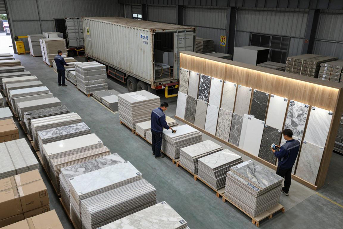 Building materials packed for export from China